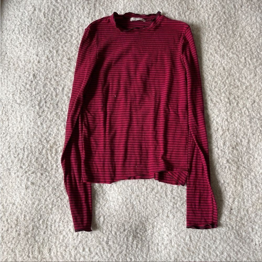 Zara medium red stripe blouse